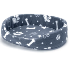 Nobleza Pelech molitanový fleece sivý s labkami a kostičkami 60 x 52 x 15 cm 